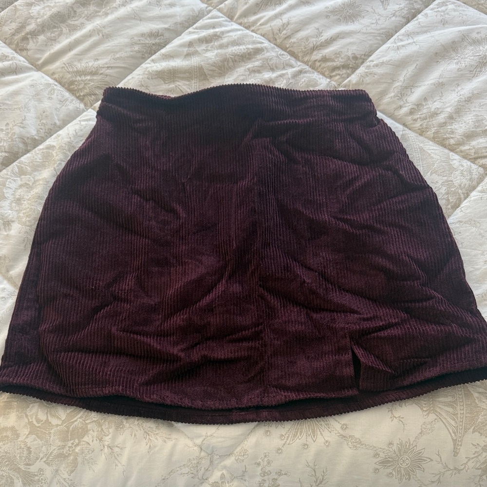 Hollister Corduroy Mini Skirt - Dark Purple